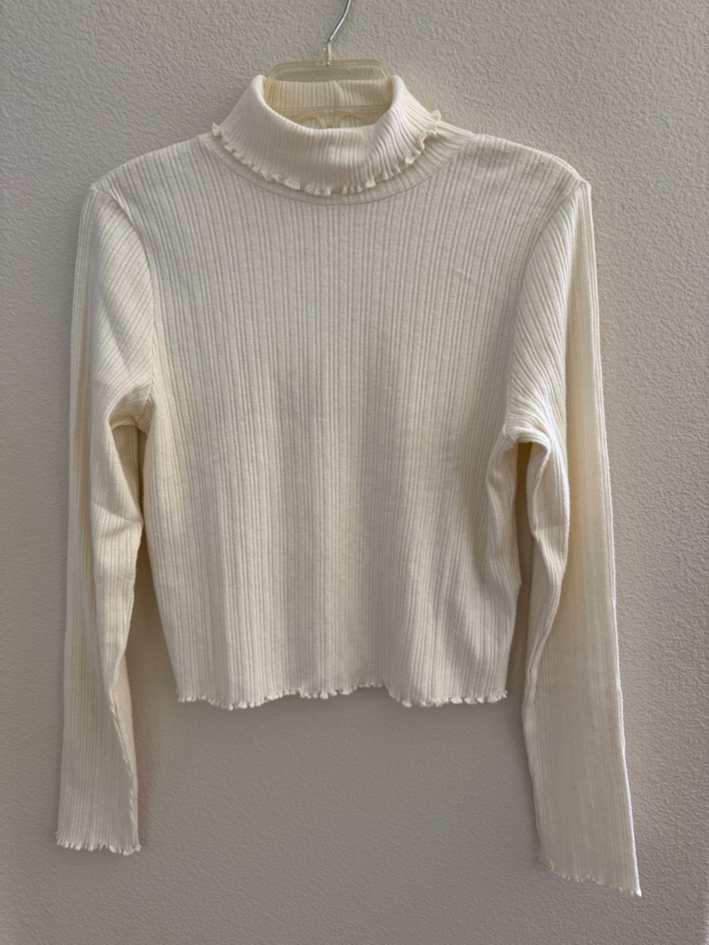 Madewell Cream Mock Neck Long-Sleeve light Weight Sweater-NWOT